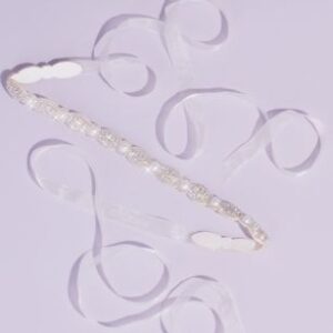 David’s Bridal Crystal and Pearl Scalloped Sash