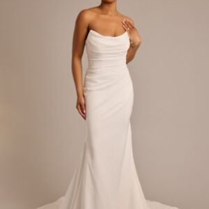 Mermaid Wedding ceremony Gown with Strapless Draped Satin | David’s Bridal