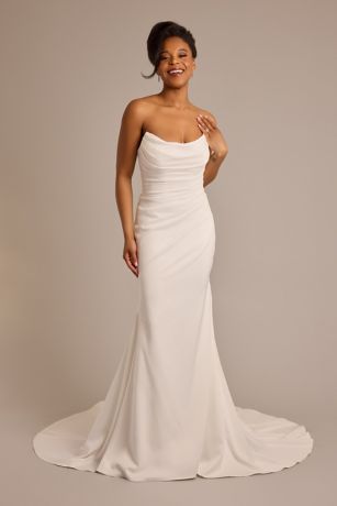 Mermaid Wedding ceremony Gown with Strapless Draped Satin | David’s Bridal