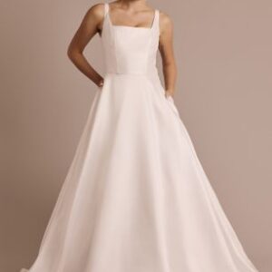 Sq. Neck Tank Mikado Ball Robe Bridal Gown | David’s Bridal